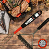 Grille Perfect GP01 Digital Meat Thermometer Fork for Grilling and Barbecue Instant Read Electronic Probes with Ready Alarm BBQ Temp for Grilled Food